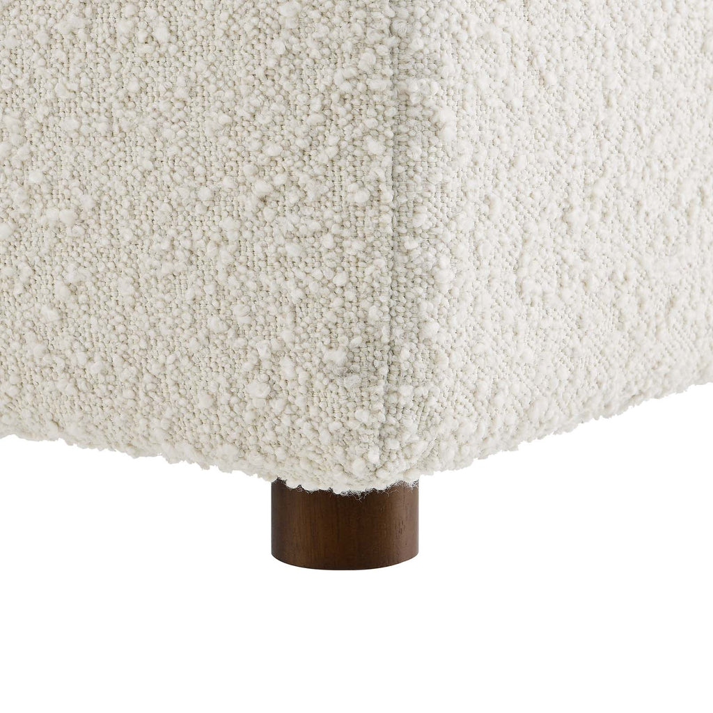 Commix Down Filled Overstuffed Boucle Fabric Ottoman