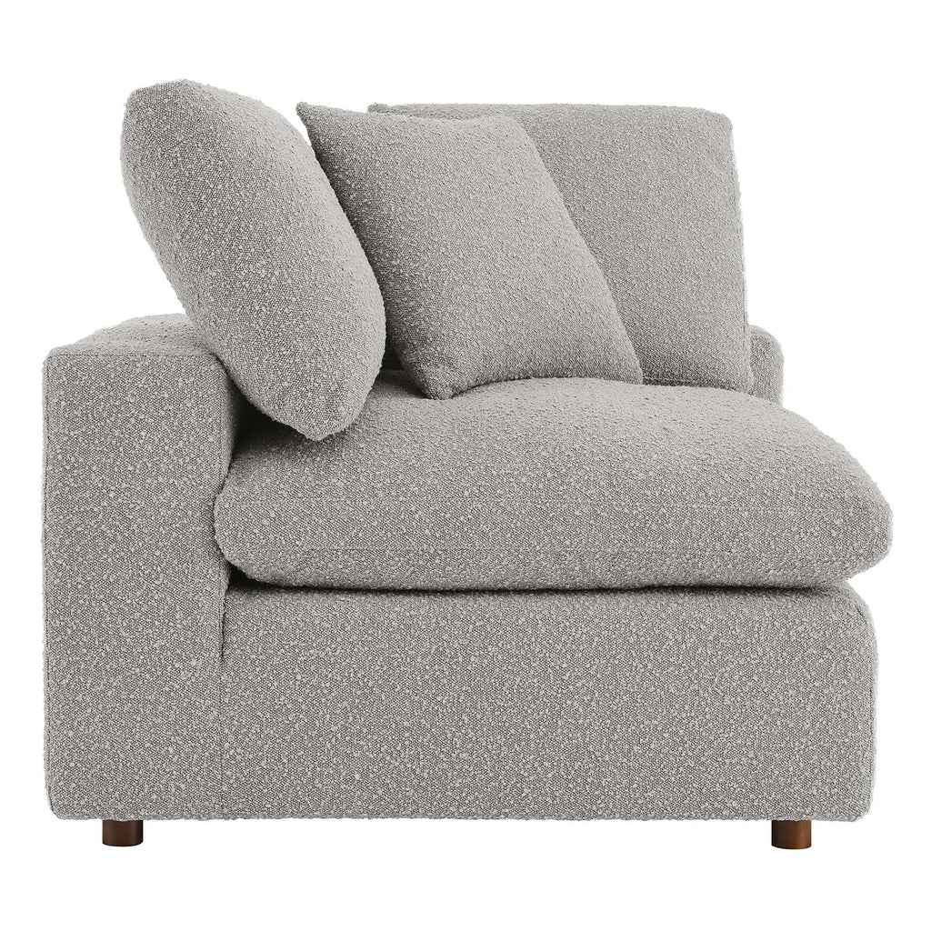 Commix Down Filled Overstuffed Boucle Fabric Corner Chair