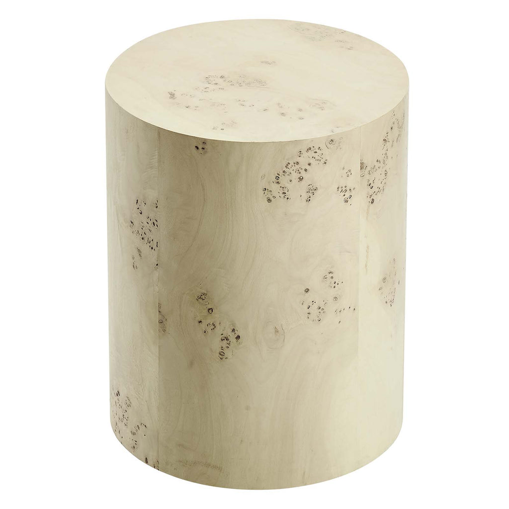 Cosmos Round Burl Wood Side Table