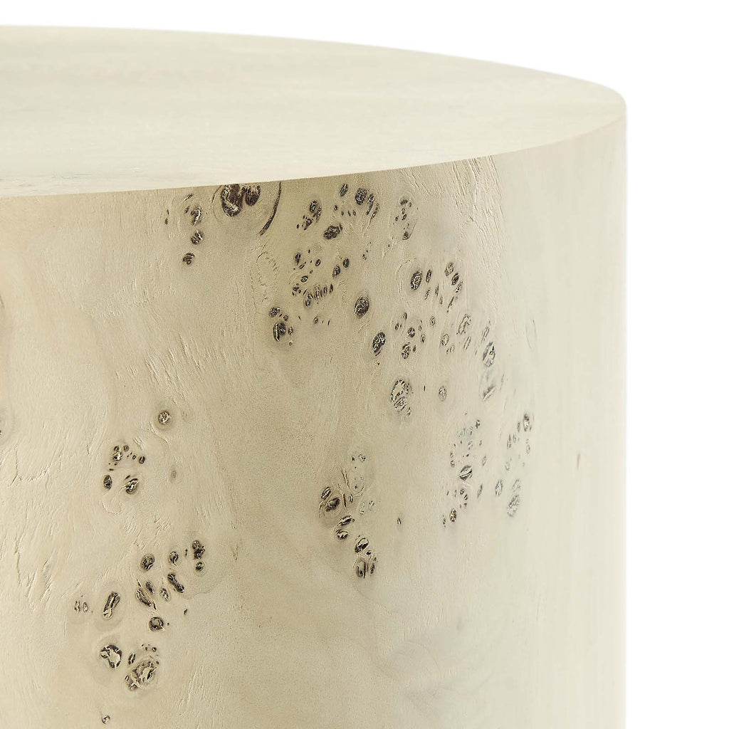 Cosmos Round Burl Wood Side Table