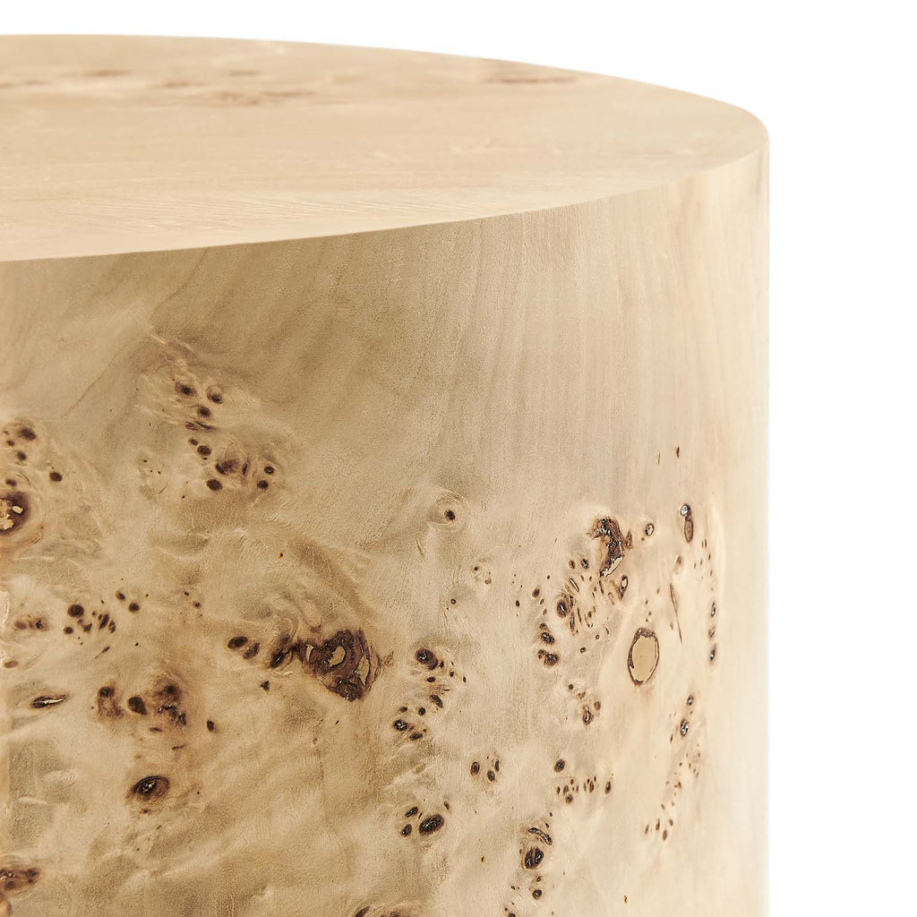 Cosmos Round Burl Wood Side Table