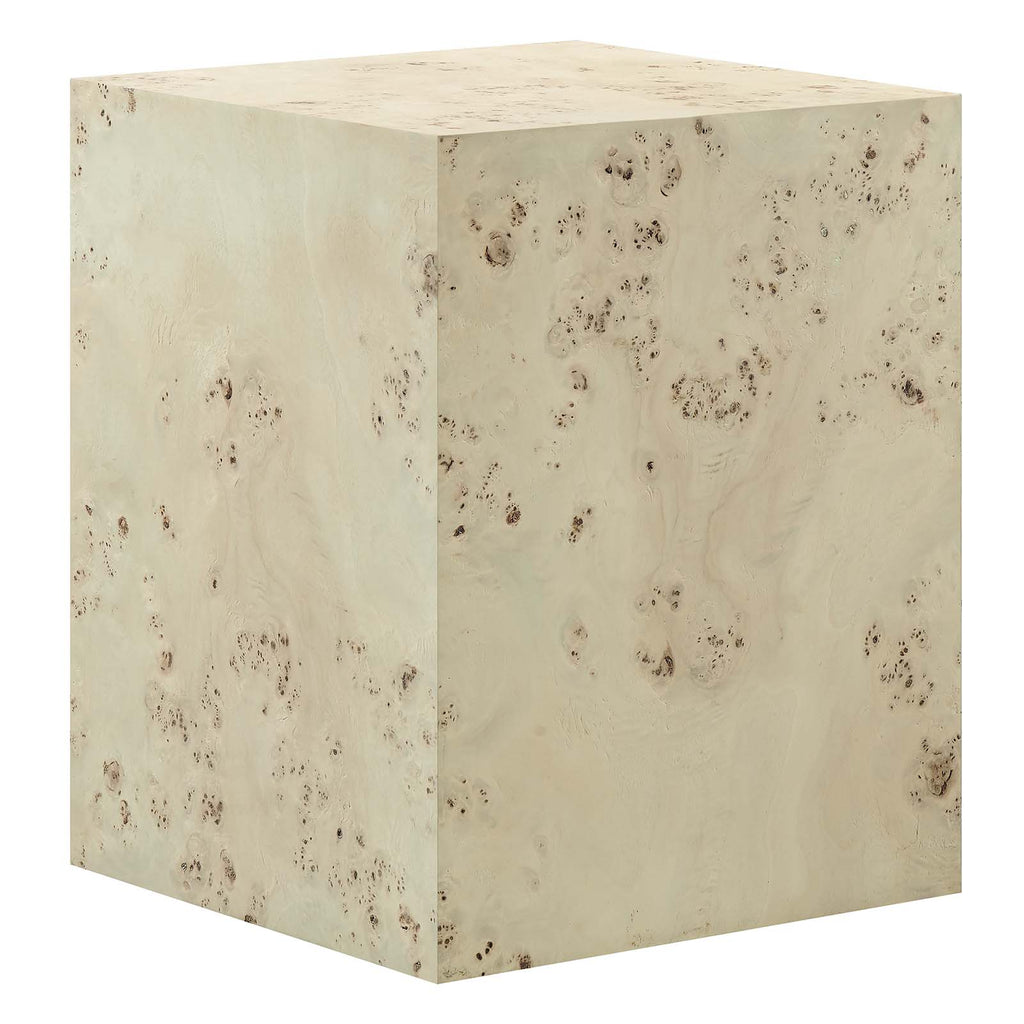 Cosmos Square Burl Wood Side Table