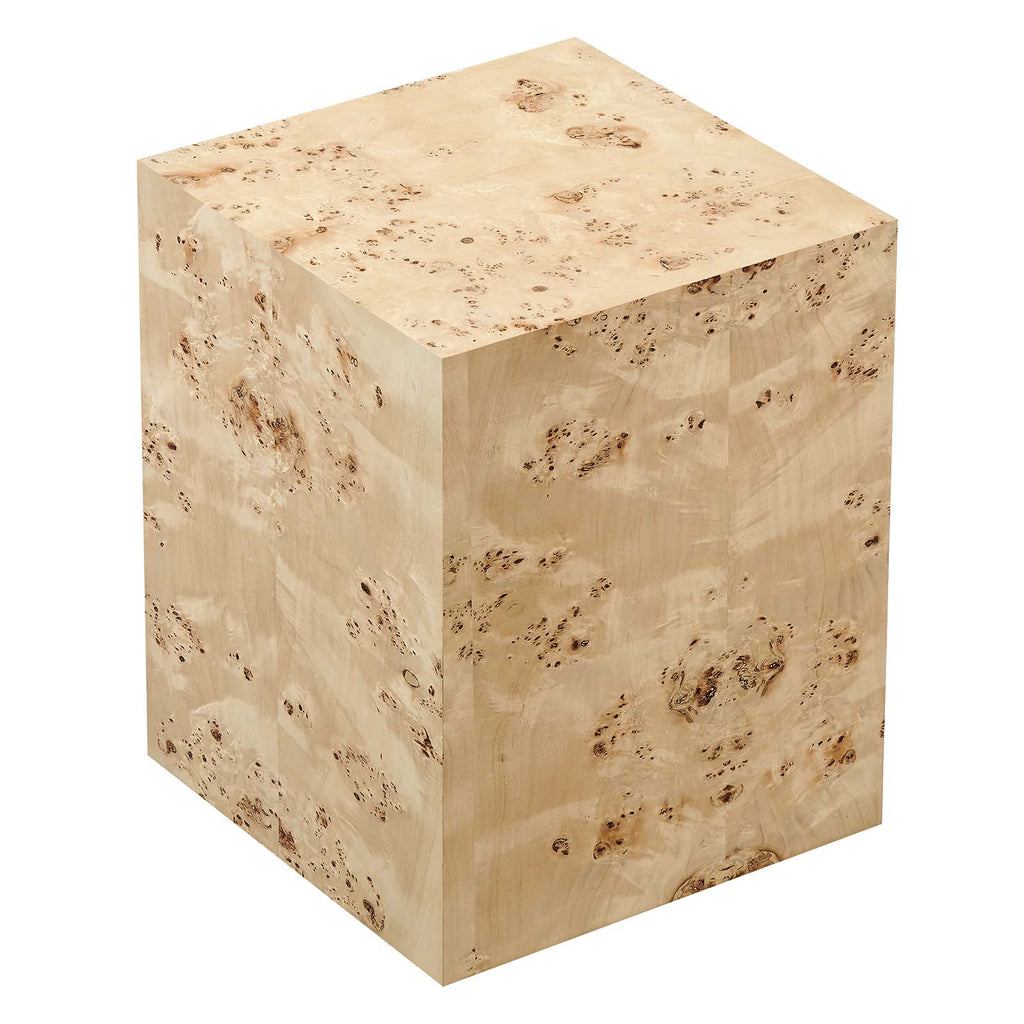 Cosmos Square Burl Wood Side Table