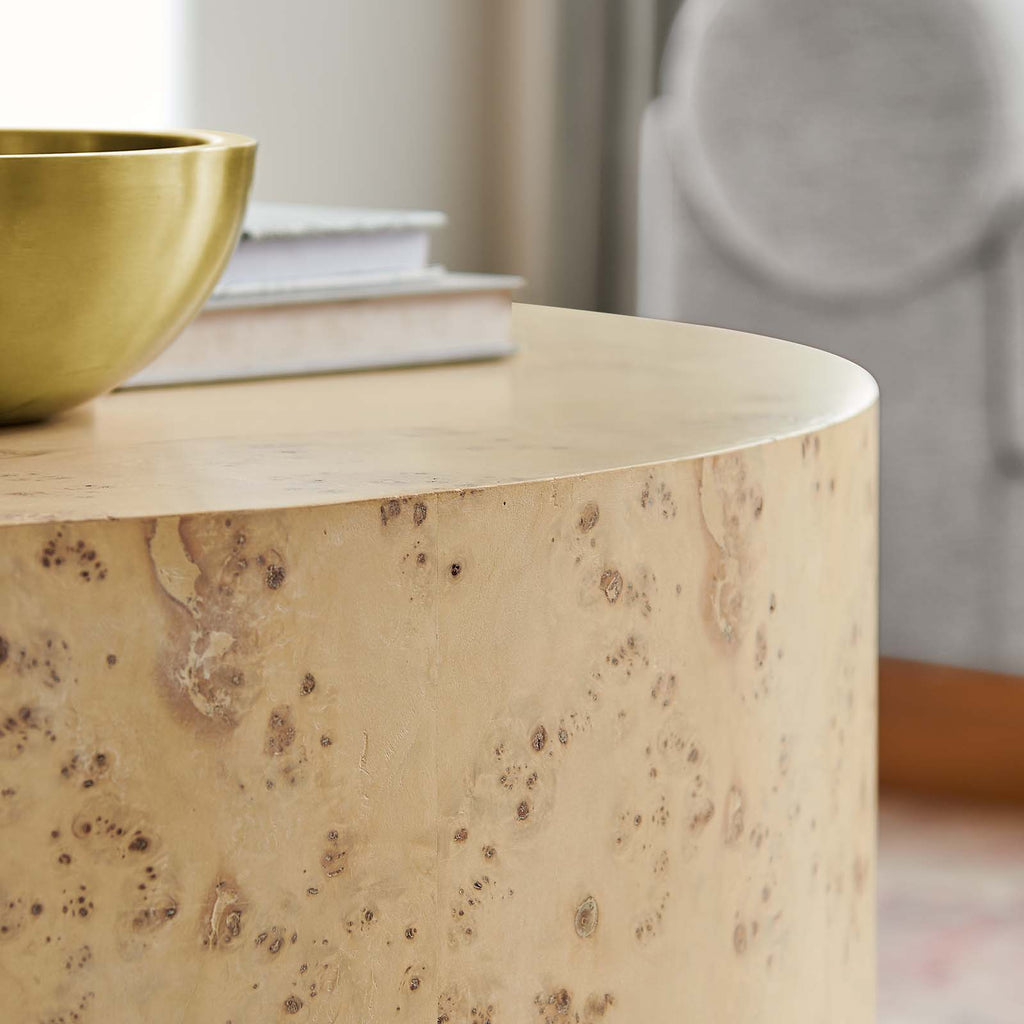 Cosmos Round Burl Wood Coffee Table