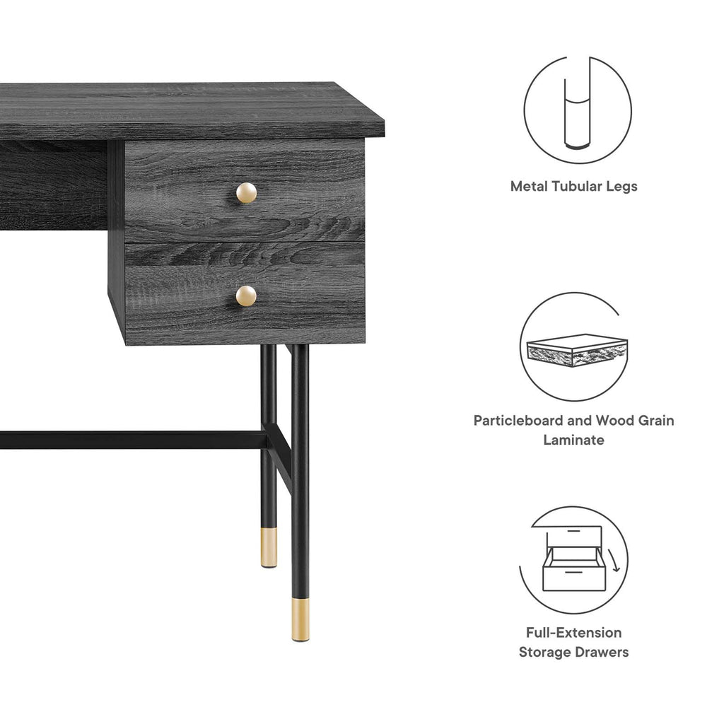 Nexus Office Desk - Black Charcoal