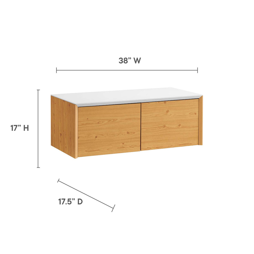 Kinetic Wall-Mount Office Desk With Cabinet and Shelf