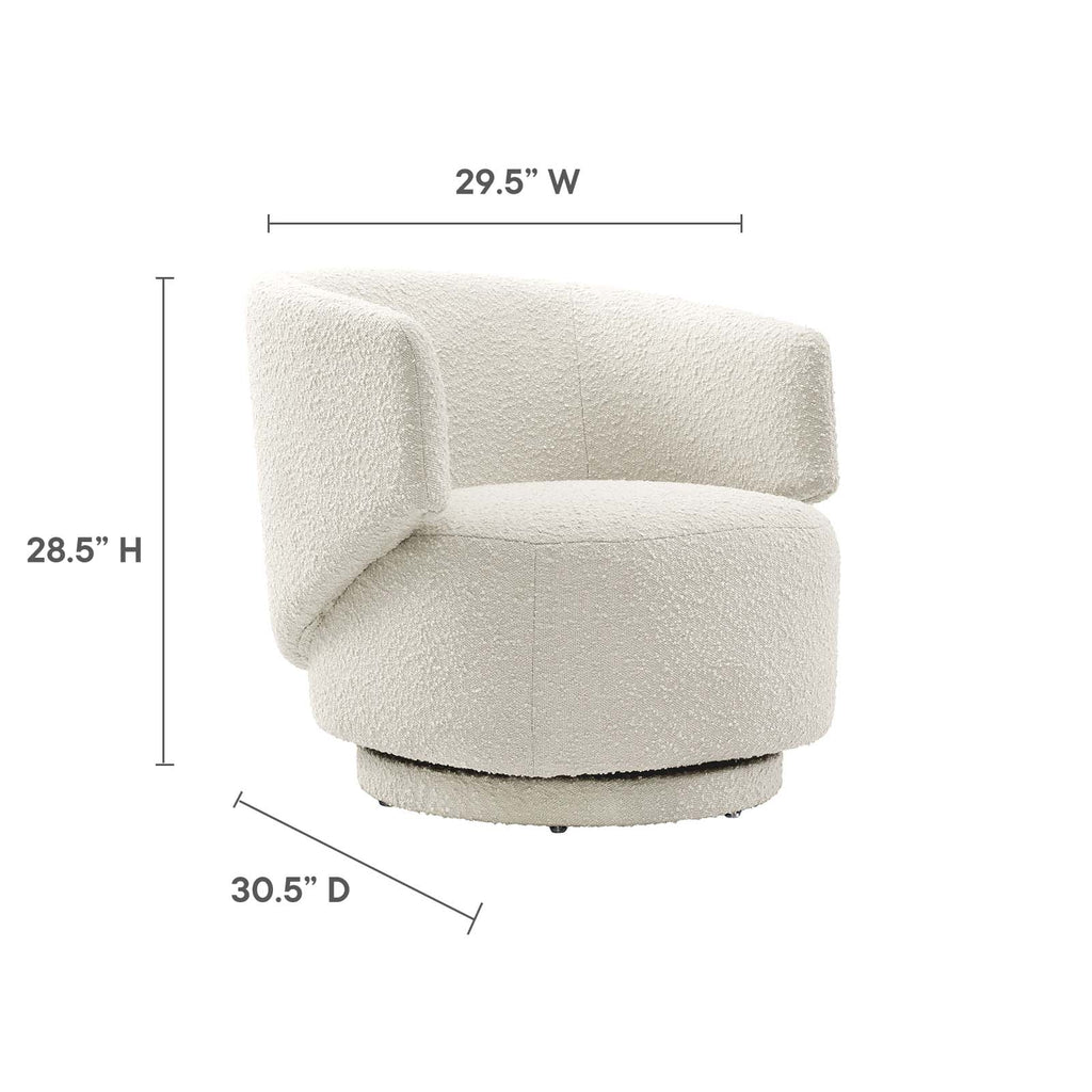 Celestia Boucle Fabric Swivel Chair