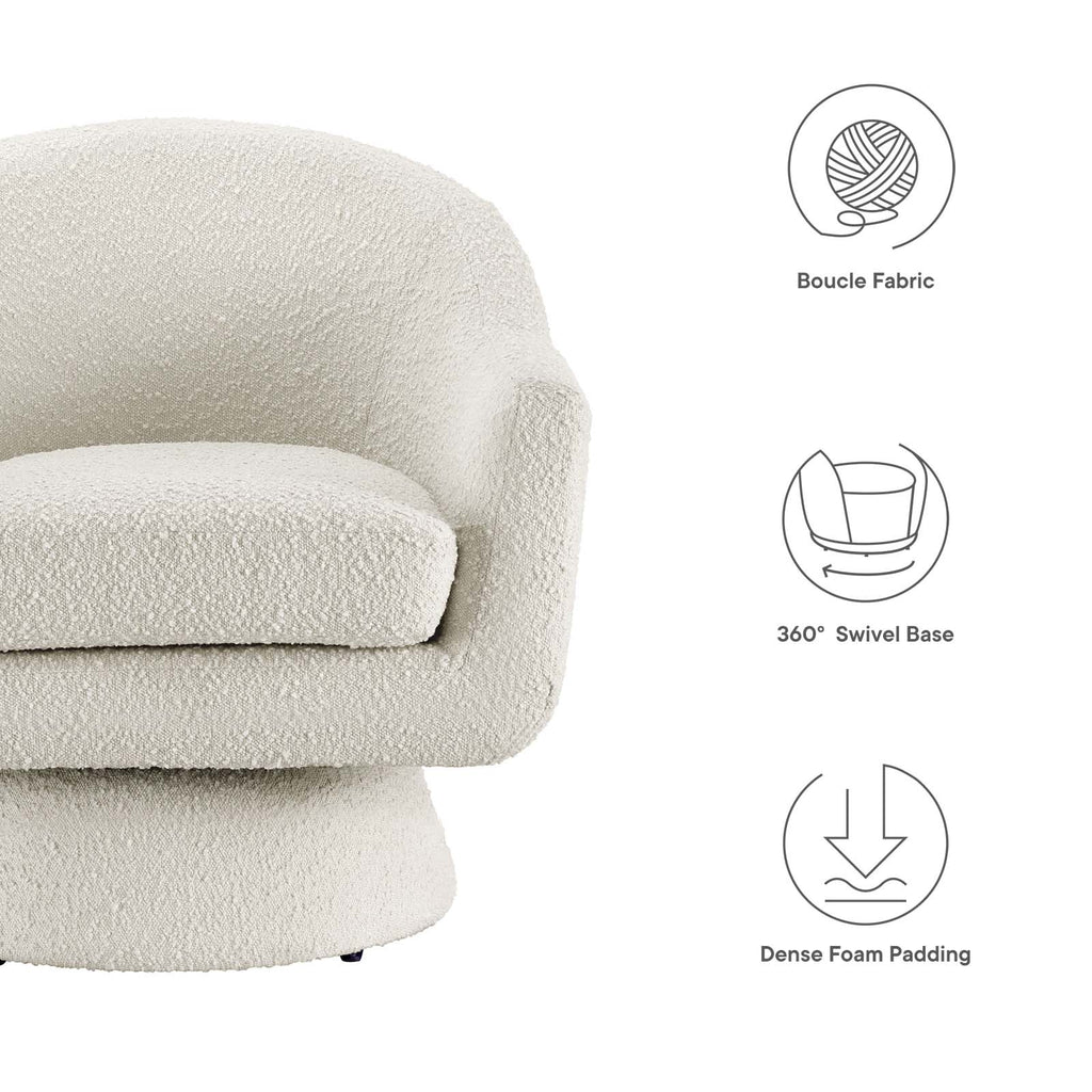 Astral Boucle Fabric Swivel Chair