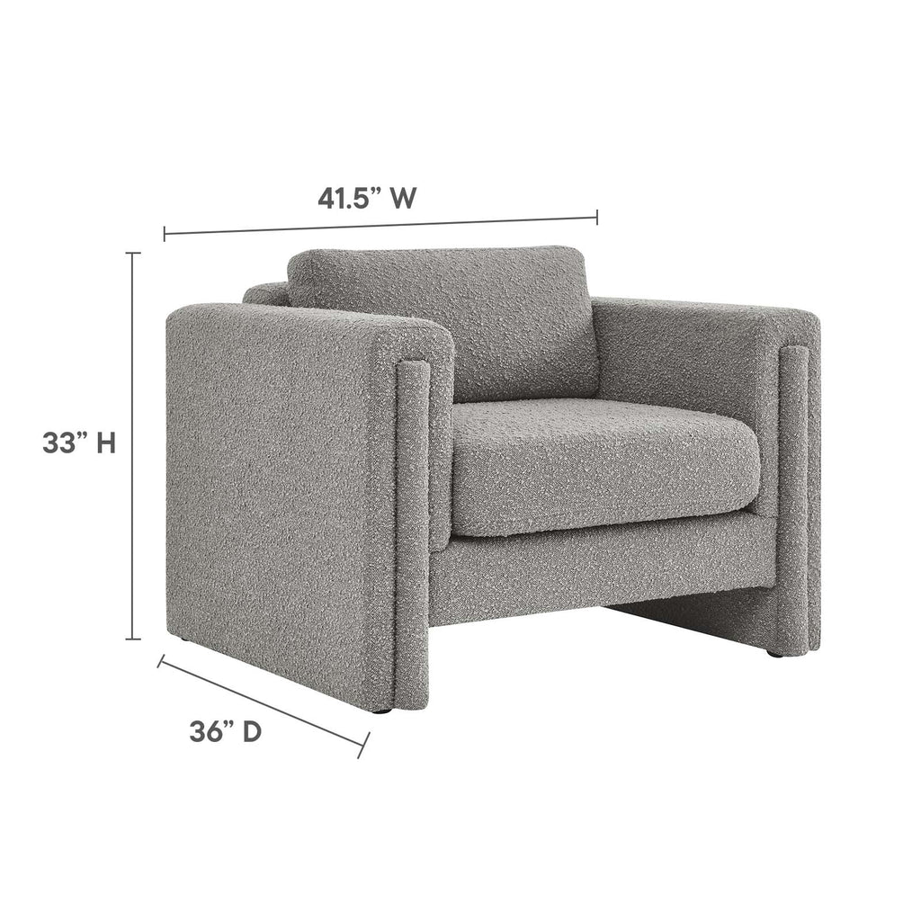 Visible Boucle Fabric Armchair