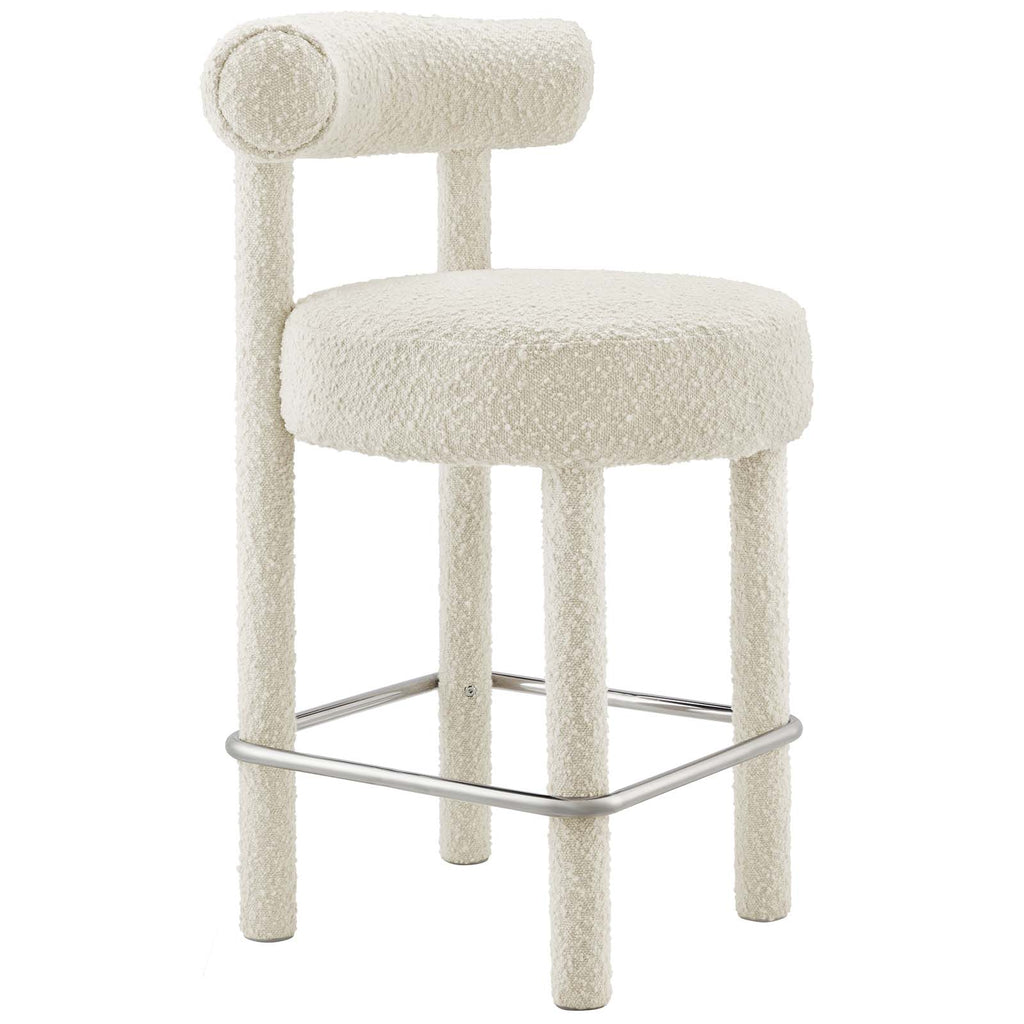 Toulouse Boucle Fabric Counter Stool - Set of 2