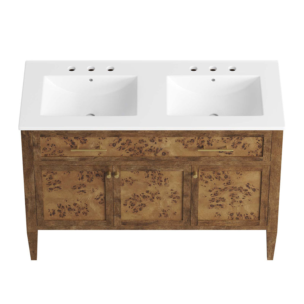 Elysian Wood Double Sink Bathroom Vanity