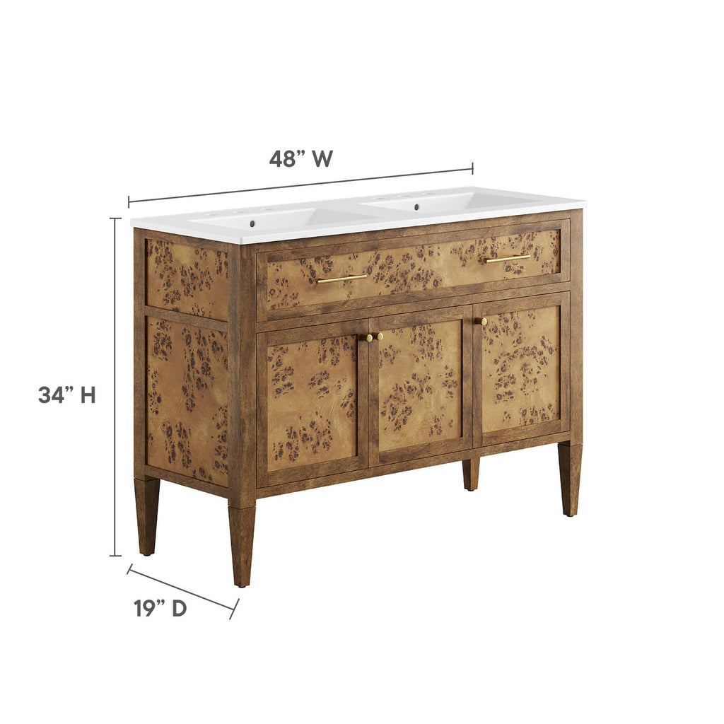 Elysian Wood Double Sink Bathroom Vanity