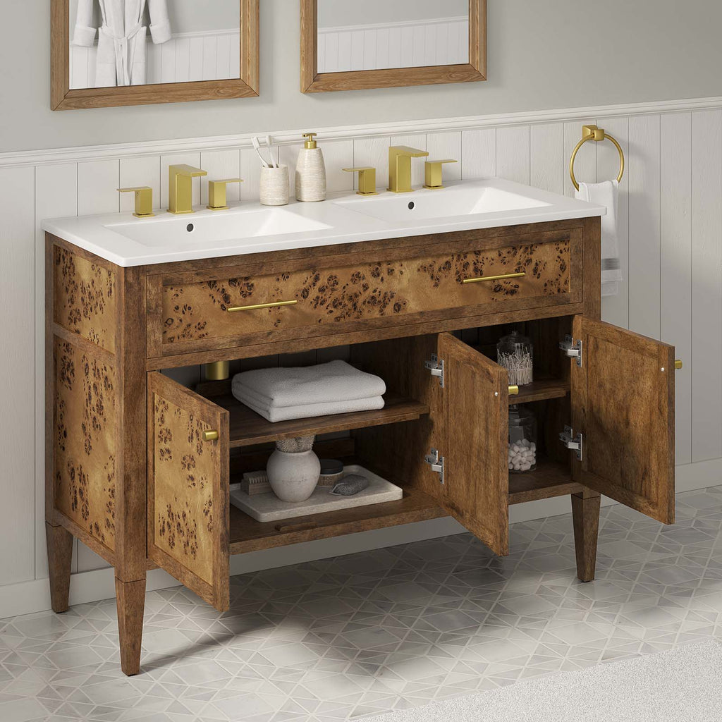 Elysian Wood Double Sink Bathroom Vanity