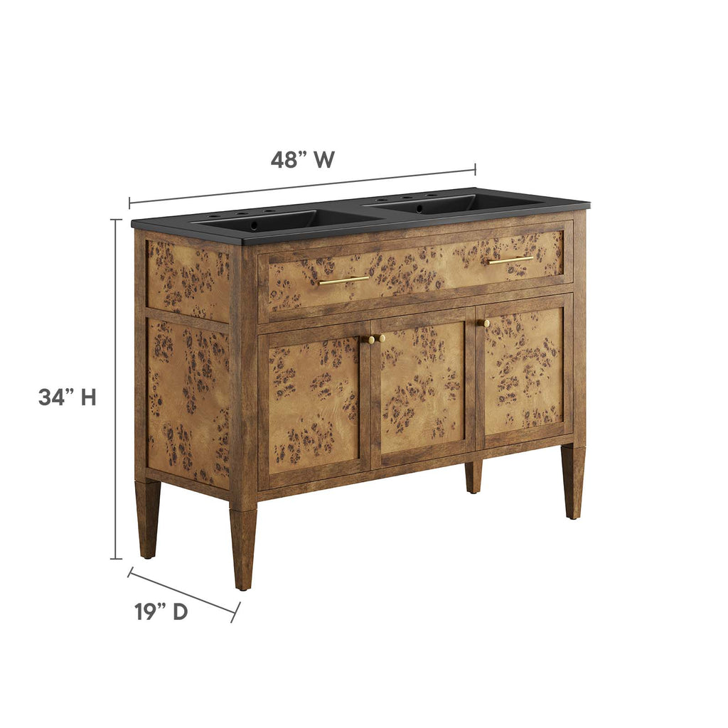 Elysian Wood Double Sink Bathroom Vanity