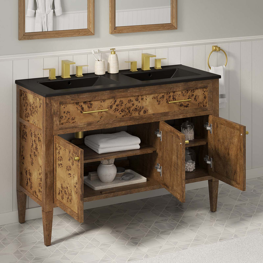 Elysian Wood Double Sink Bathroom Vanity