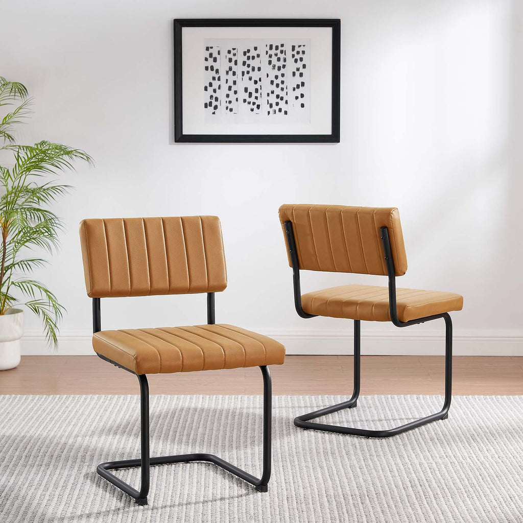 Parity Vegan Leather Dining Side Chairs - Set of 2