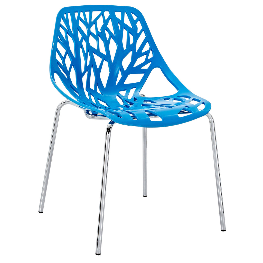 Stencil Dining Side Chair in Blue