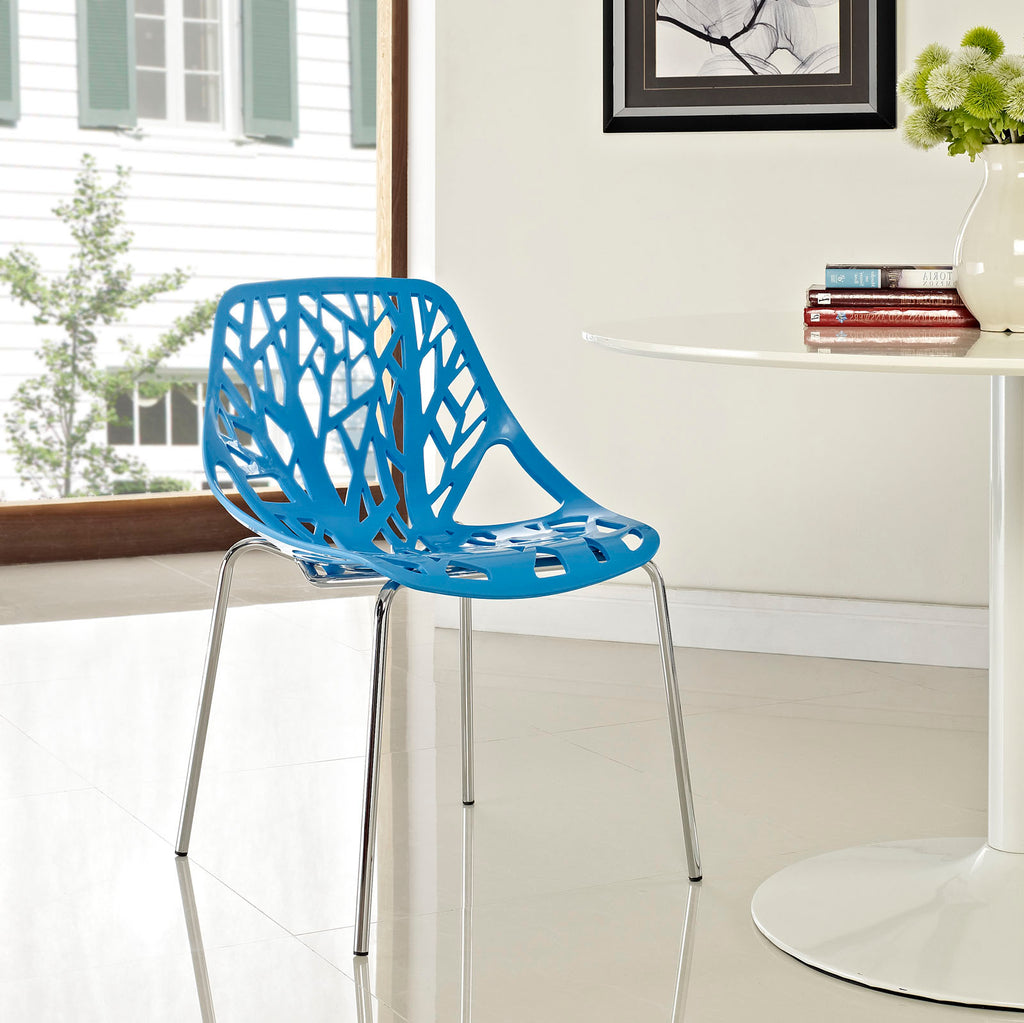 Stencil Dining Side Chair in Blue