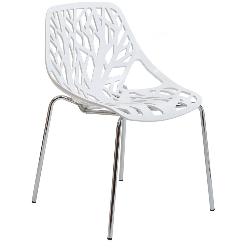 Stencil Dining Side Chair in White