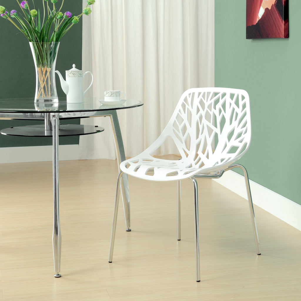 Stencil Dining Side Chair in White