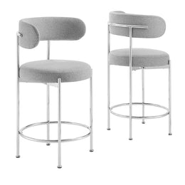 Albie Fabric Counter Stools - Set of 2