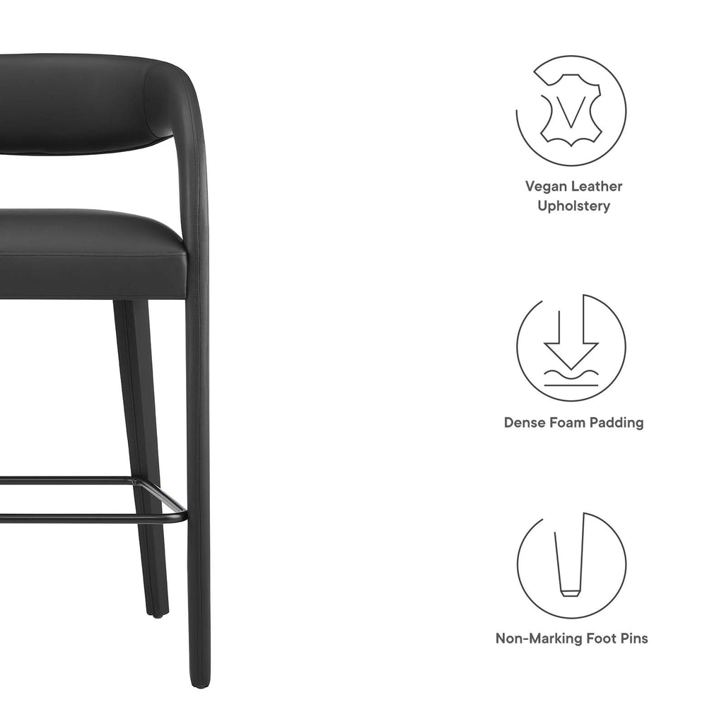 Pinnacle Vegan Leather Bar Stool Set of Two