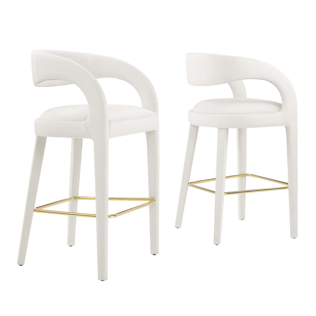 Pinnacle Performance Velvet Bar Stool Set of Two