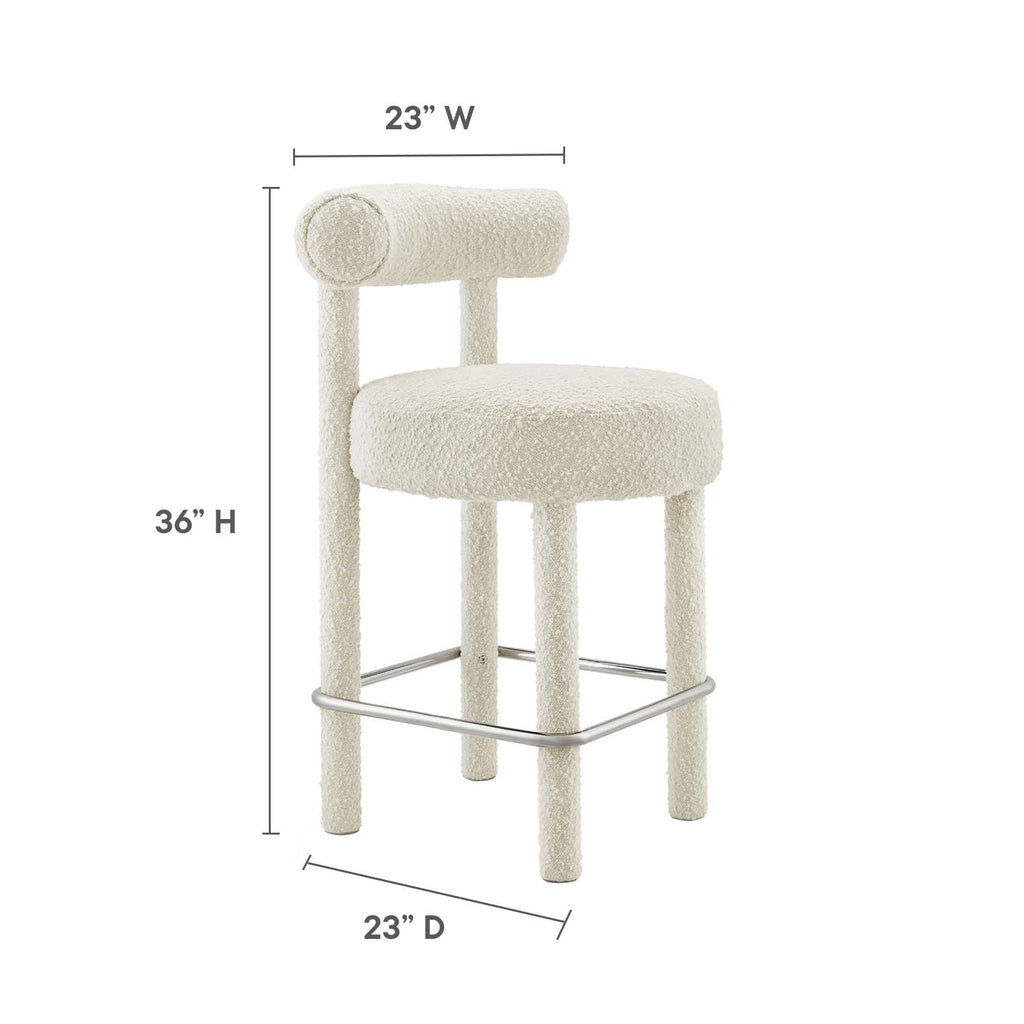 Toulouse Boucle Fabric Counter Stool - Set of 2