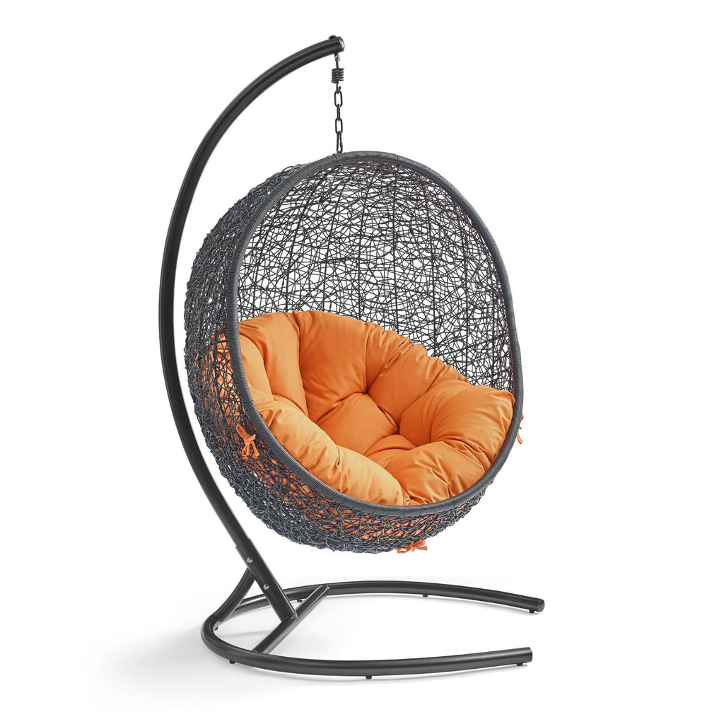 Encase Swing Outdoor Patio Lounge Chair in Orange