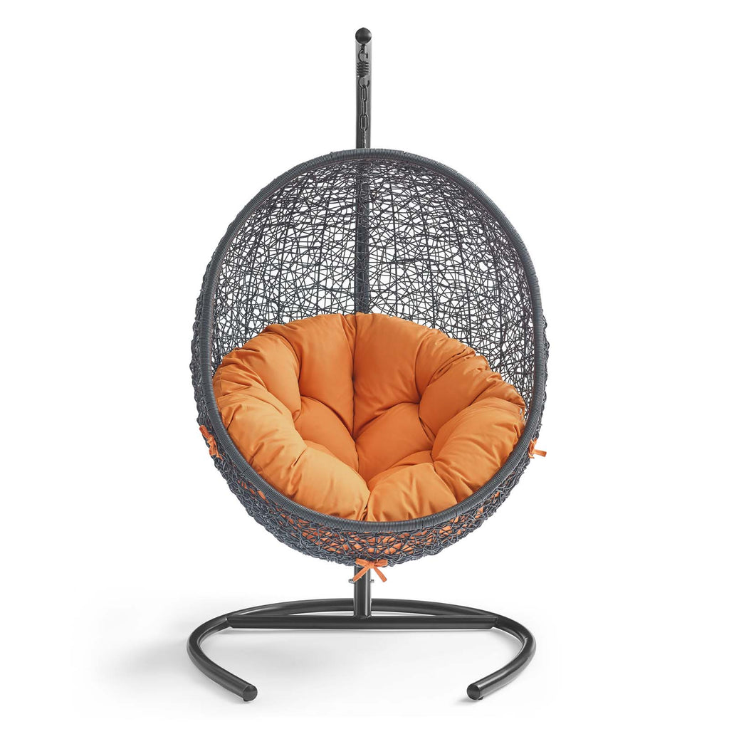 Encase Swing Outdoor Patio Lounge Chair in Orange