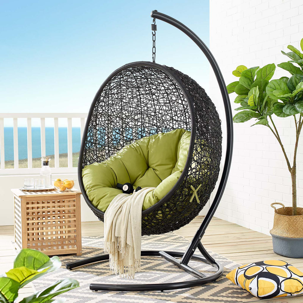 Encase Swing Outdoor Patio Lounge Chair in Peridot