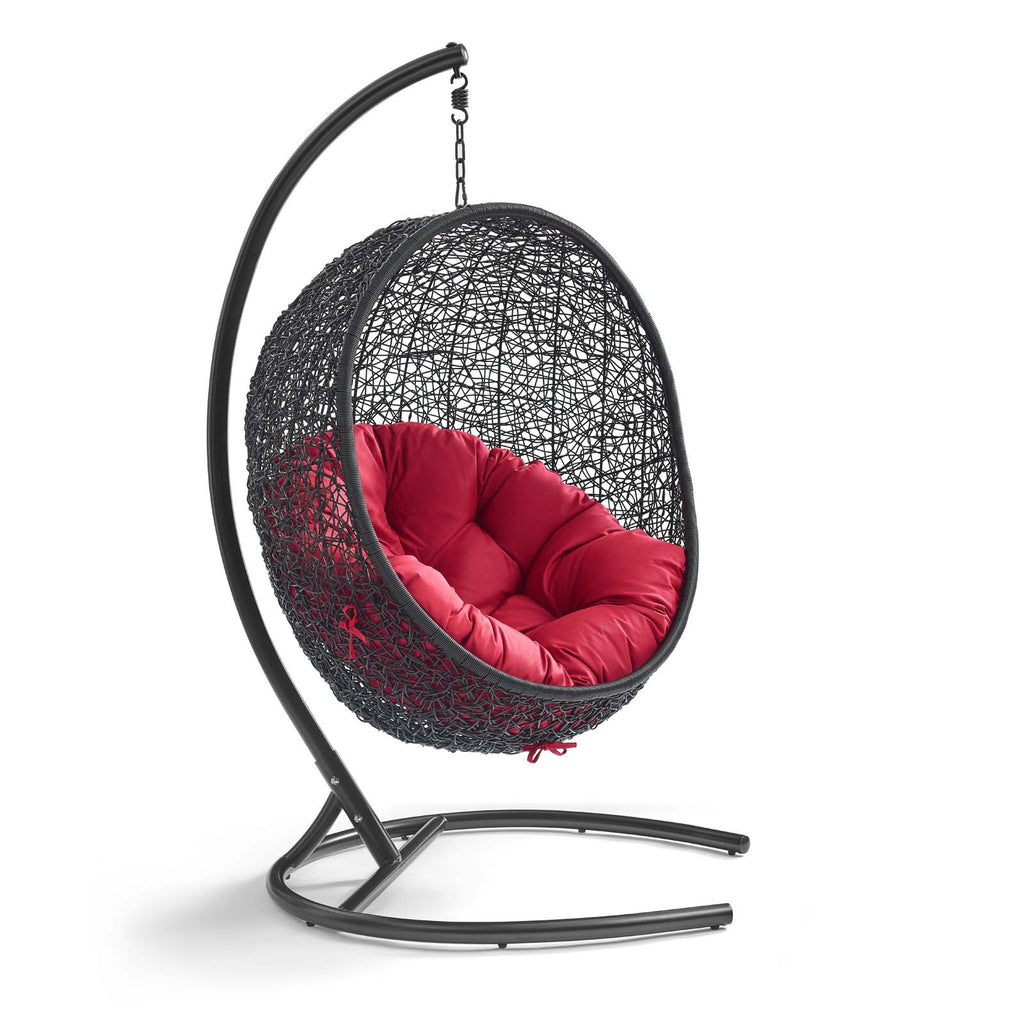 Encase Swing Outdoor Patio Lounge Chair in Red