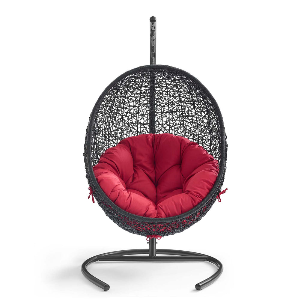 Encase Swing Outdoor Patio Lounge Chair in Red