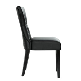 Silhouette Dining Vinyl Side Chair in Black