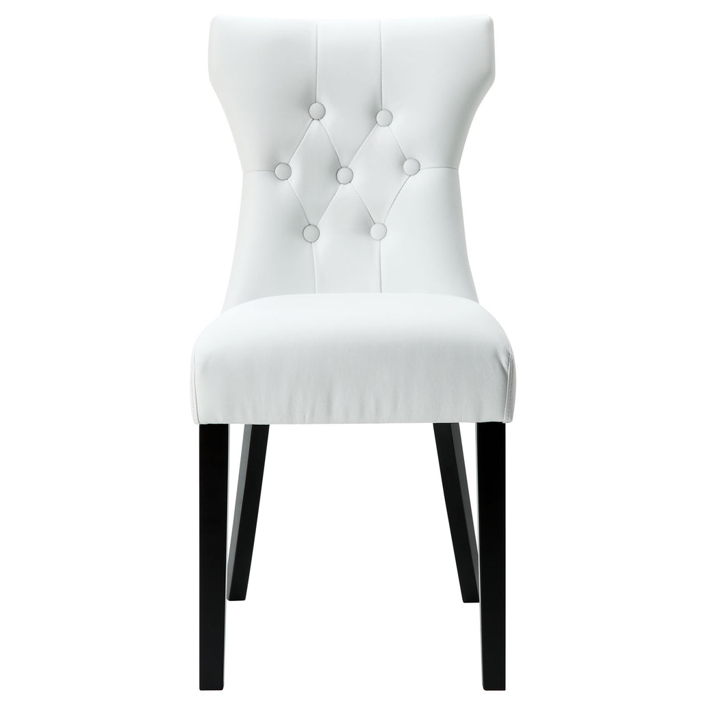 Silhouette Dining Vinyl Side Chair in White