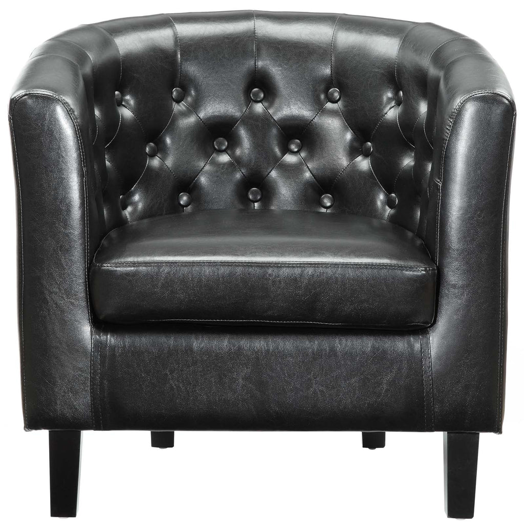Prospect Upholstered Vinyl Armchair in Black
