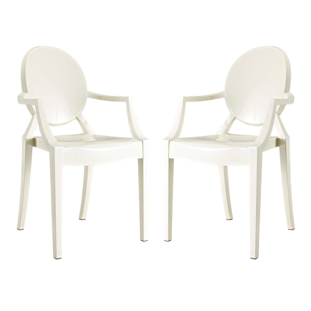 Casper Dining Armchairs Set of 2 in White