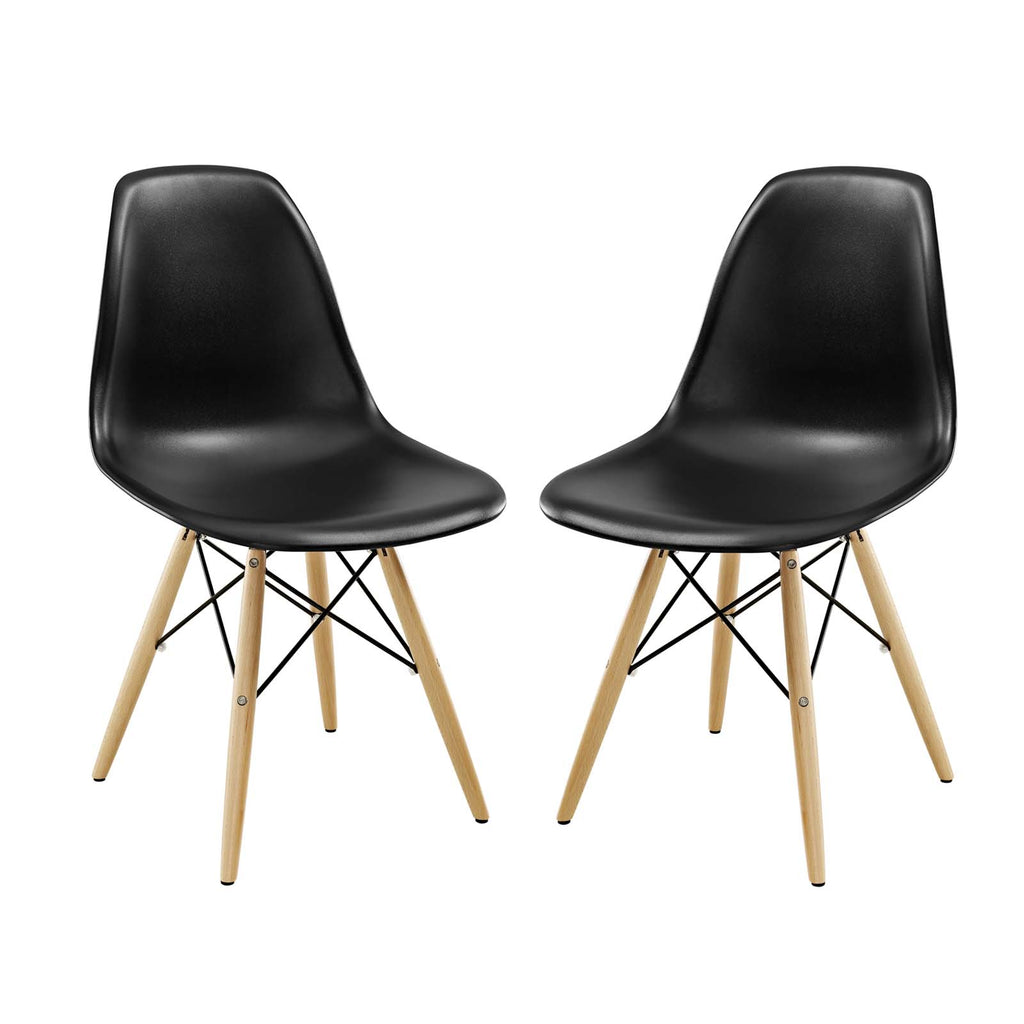 Pyramid Dining Side Chairs Set of 2 in Black