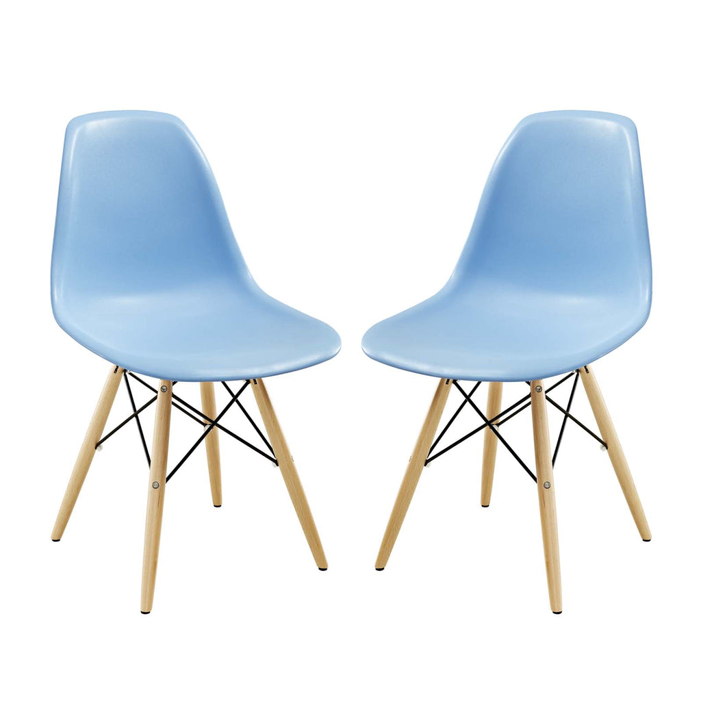 Pyramid Dining Side Chairs Set of 2 in Light Blue