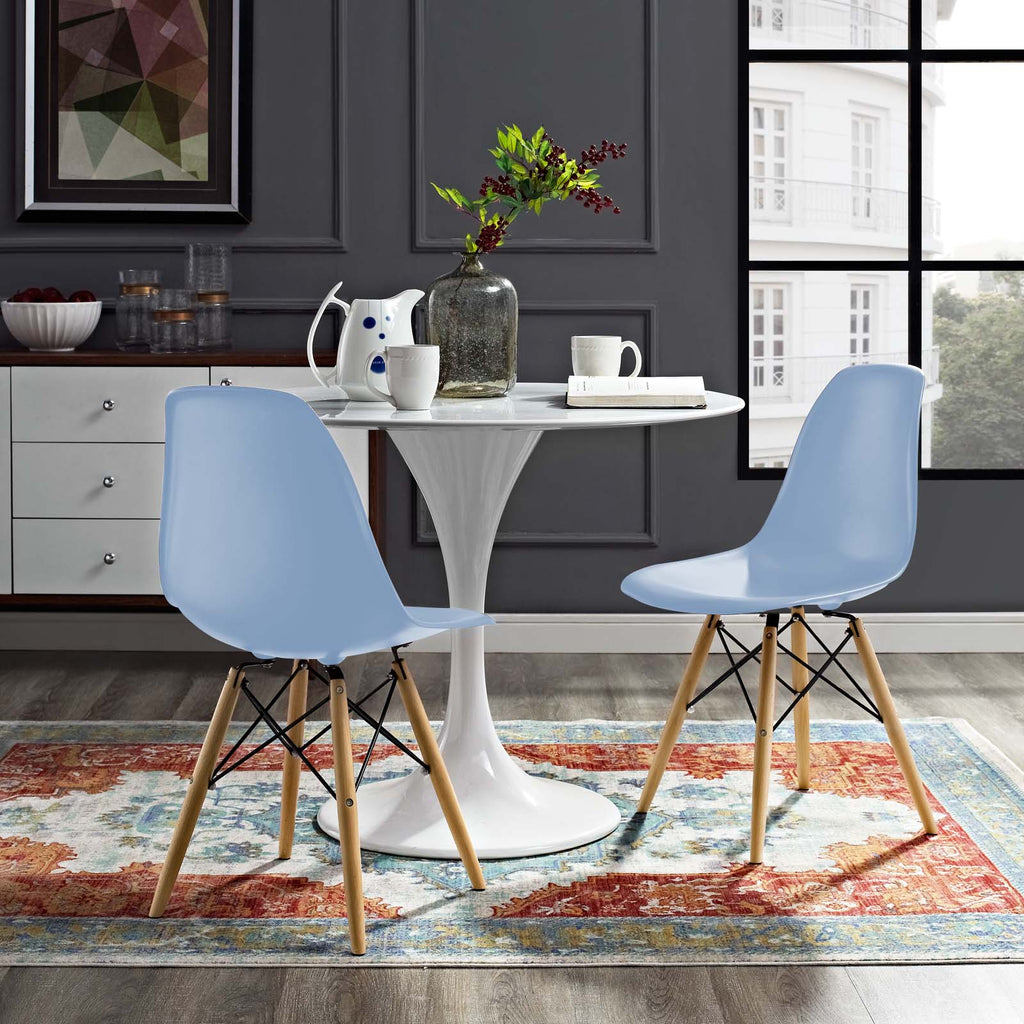 Pyramid Dining Side Chairs Set of 2 in Light Blue