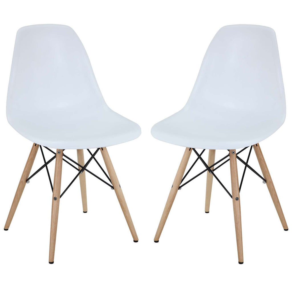 Pyramid Dining Side Chairs Set of 2 in White