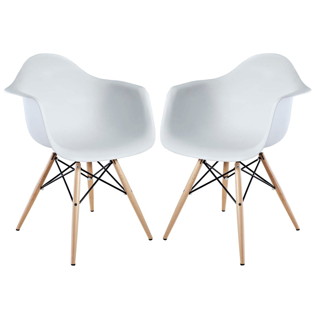 Pyramid Dining Armchair Set of 2 in White