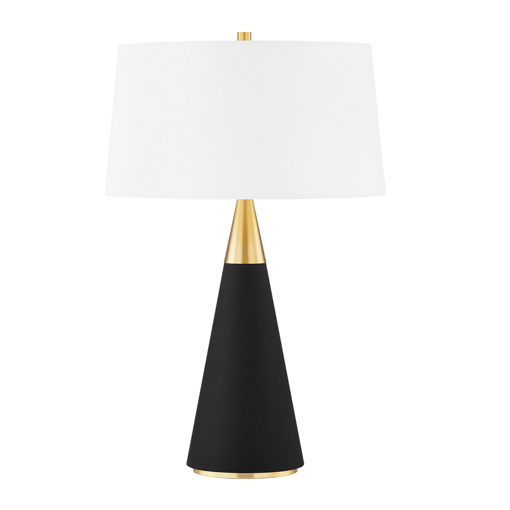 Jen 1 Light Table Lamp - Aged Brass 24.5" - White