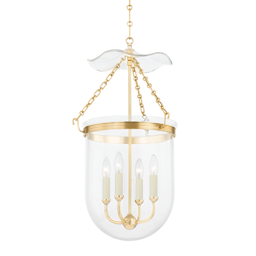 Rousham 4 Light Lantern - Aged Brass