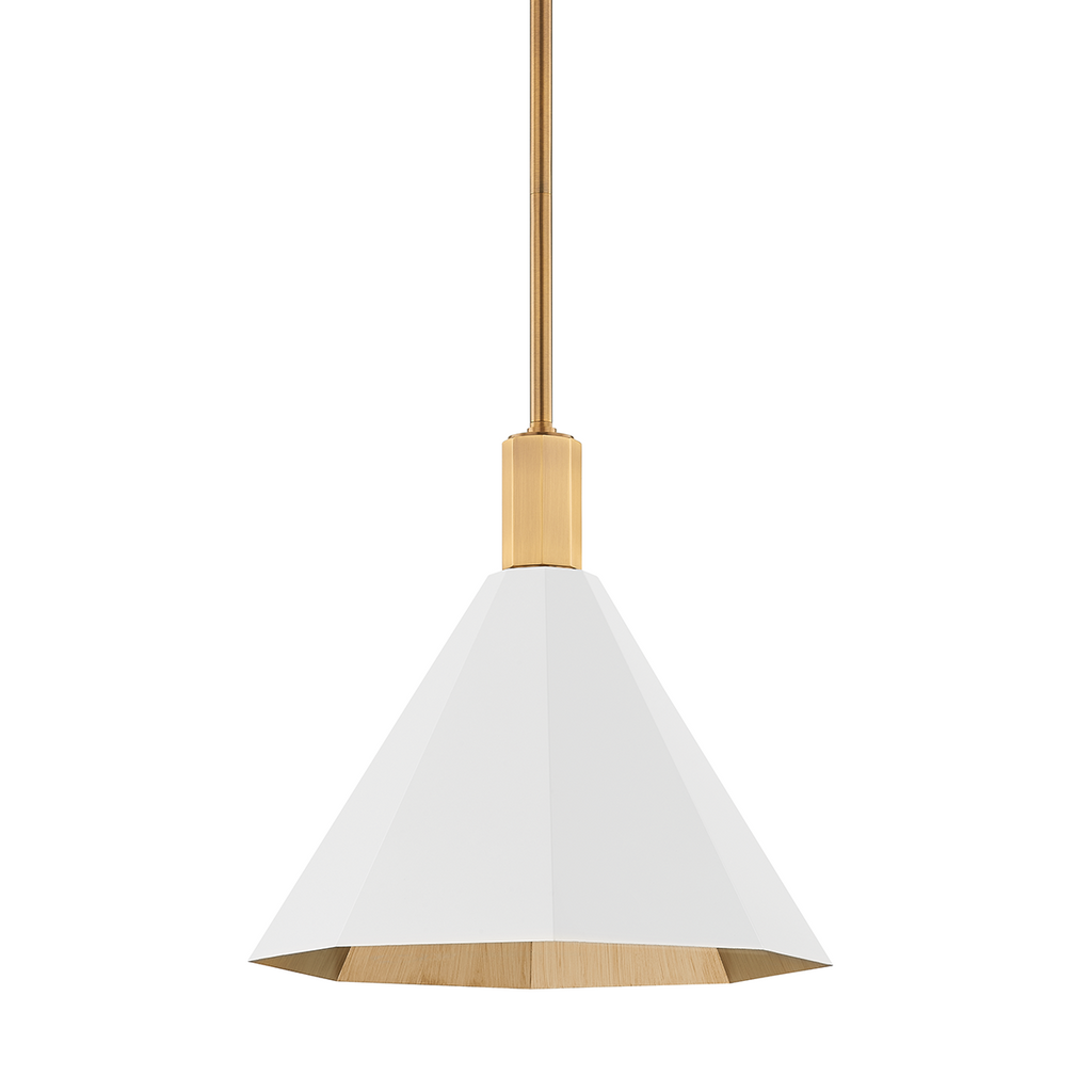 Huntley 1 Light Pendant - Patina Brass 13.75"