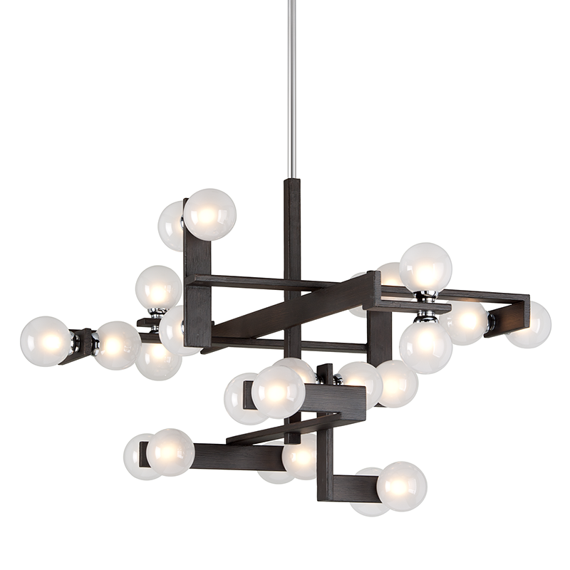 Network Chandelier 25" - Forest Bronze & Polished Chrom