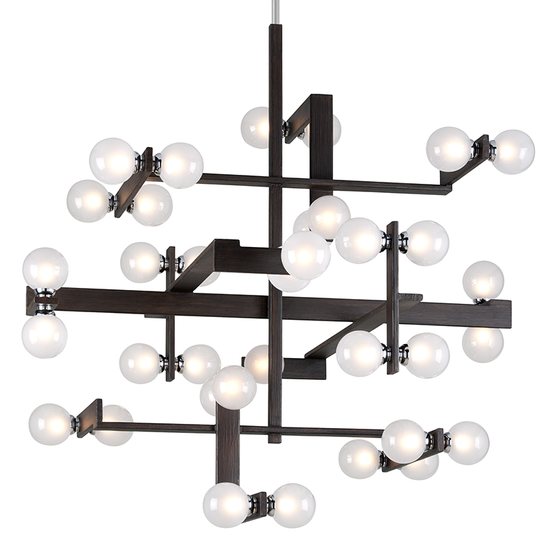 Network Chandelier 44" - Forest Bronze & Polished Chrom