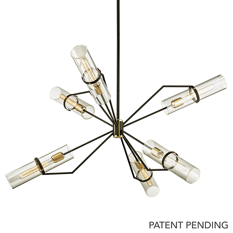 Raef Chandelier 27" - Textured Bronze Brushed Brass