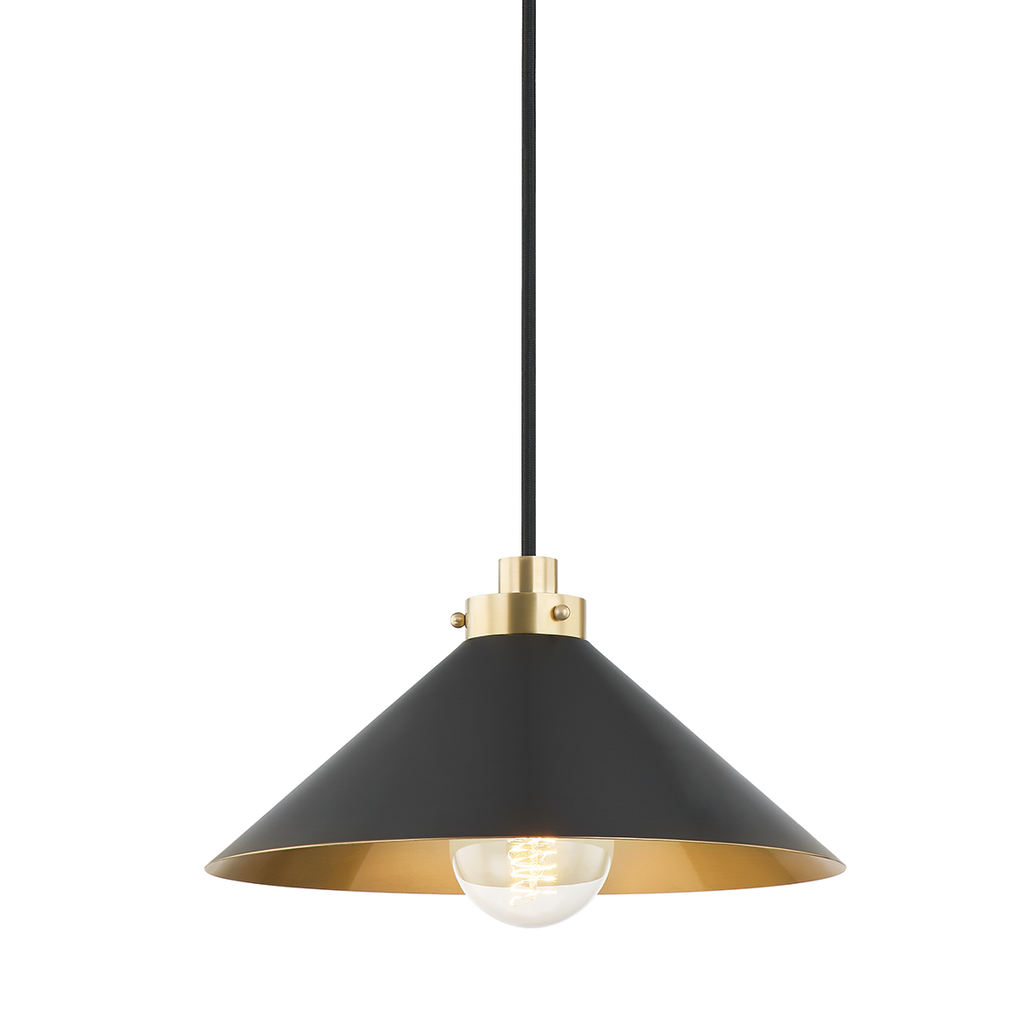 Clivedon 1 Light Pendant - Aged Brass 6.5" - Distressed Bronze