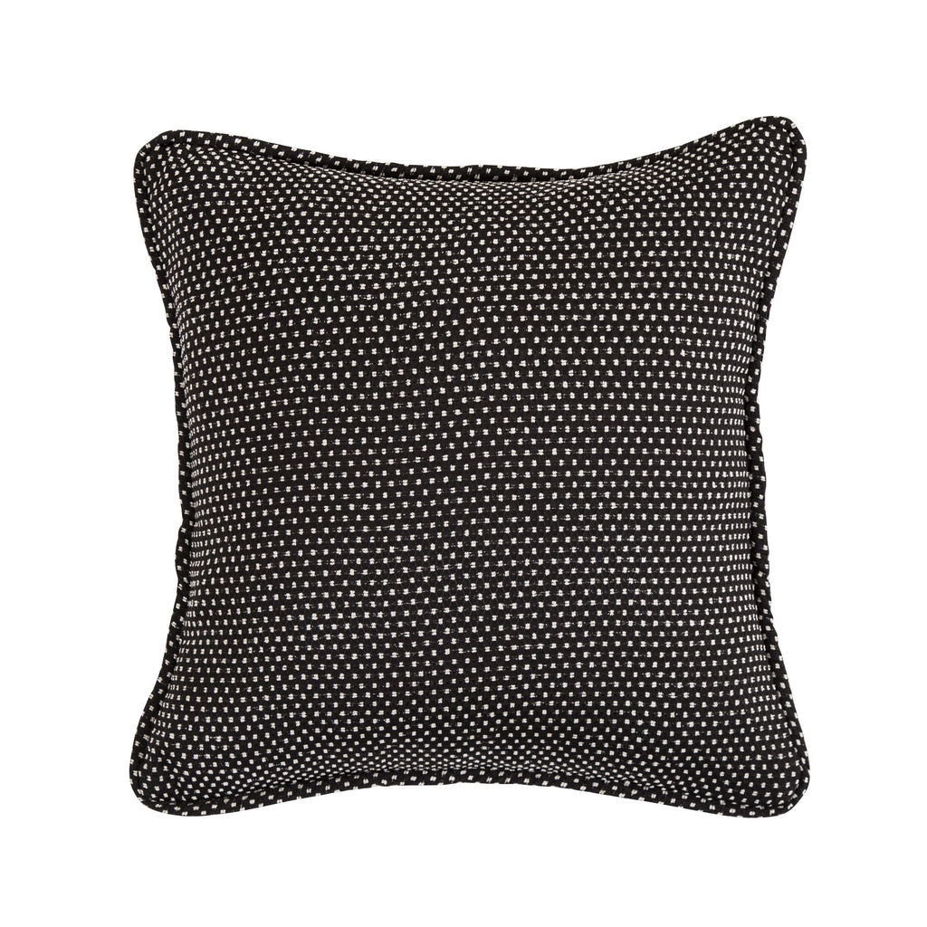 Polka Dot Pillow reversed to solid black, 20x20